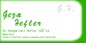 geza hefler business card
